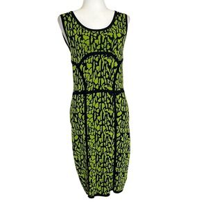 Carmen by Carmen Marc Valvo Women Green Bodycon Knit Dress sz M Cut Out Cocktail